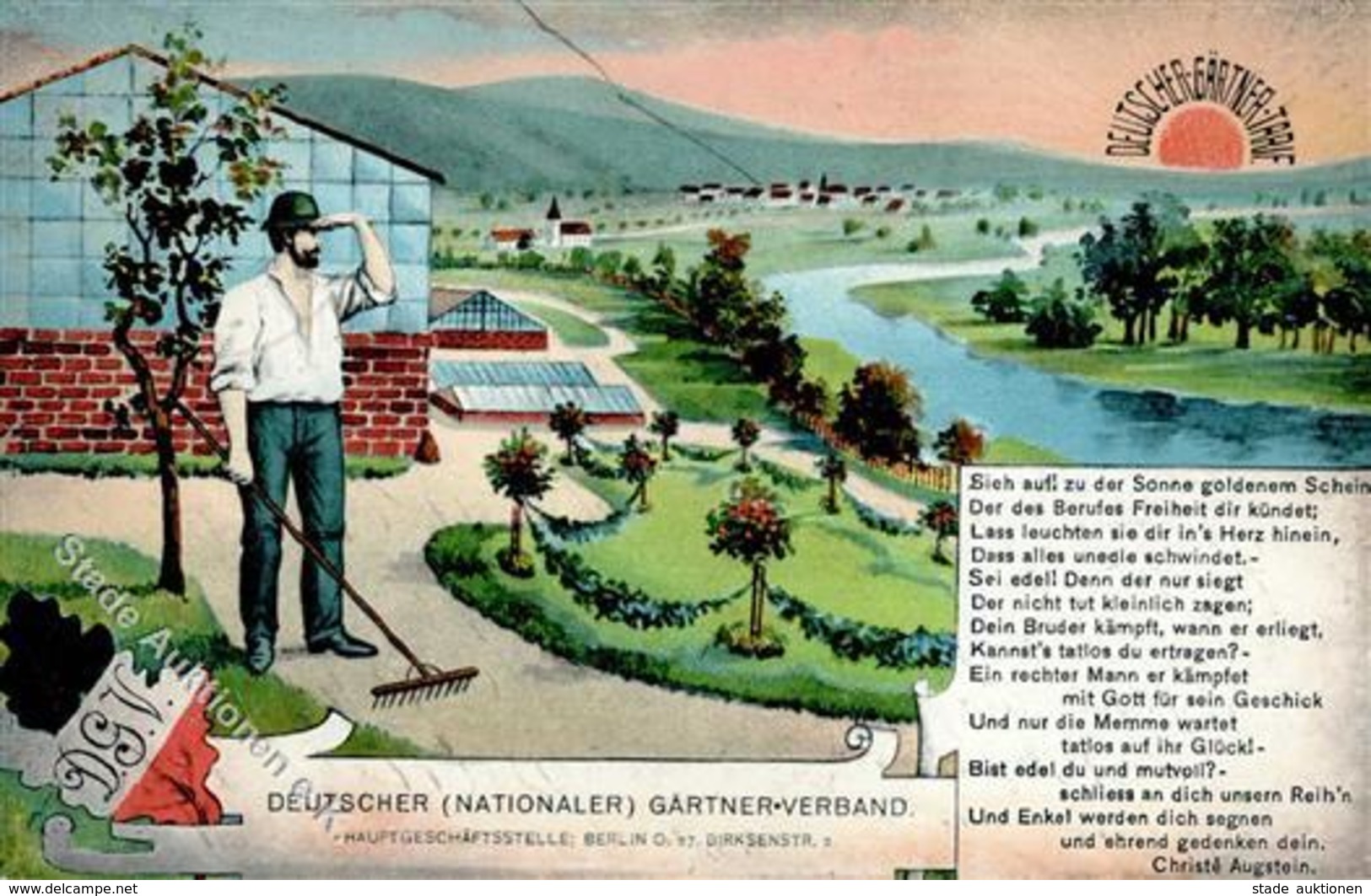 Deutsches Kaiserreich Deutscher Nationaler Gärtner-Verband Künstlerkarte 1910 I-II - Events