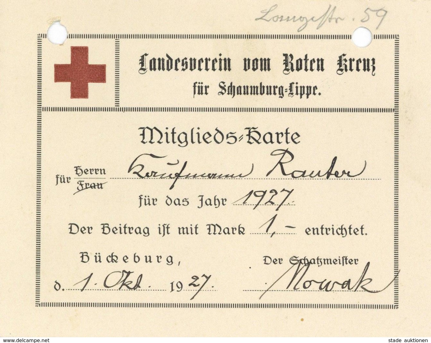 Rotes Kreuz Armbinde Bückeburg Und Mitgliedsausweis I-II - Red Cross