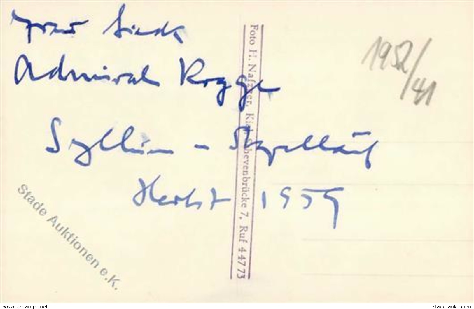 Militär Autograph Admiral Rogge I-II - Other & Unclassified