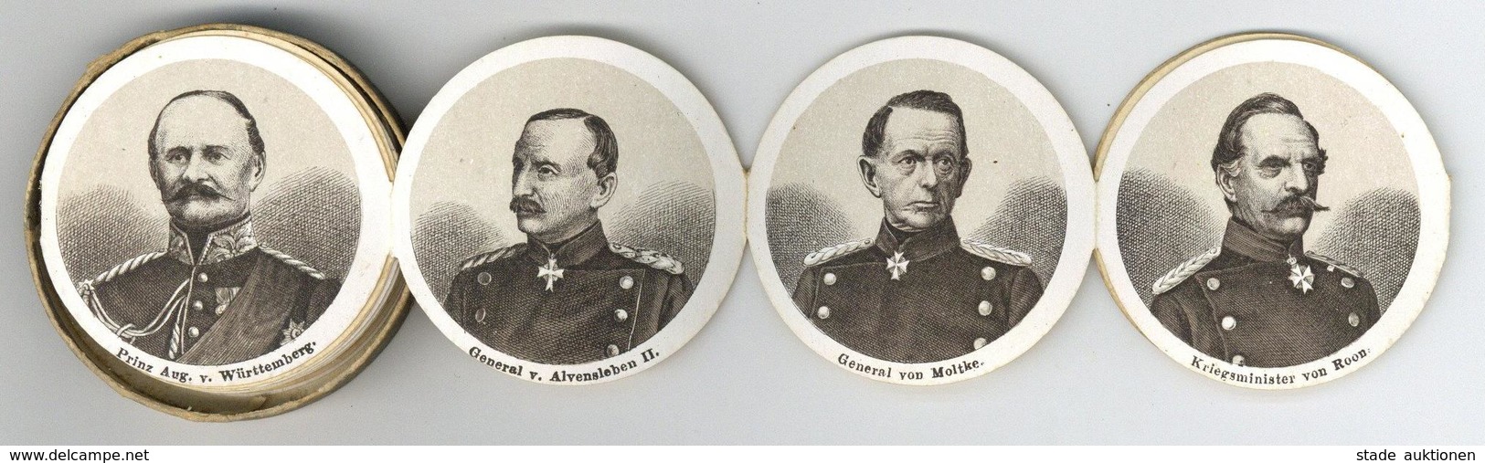 Militär Die Deutschen Heerführer Von 1870 Rundleporello Ø 4,5 Cm I-II - Other & Unclassified