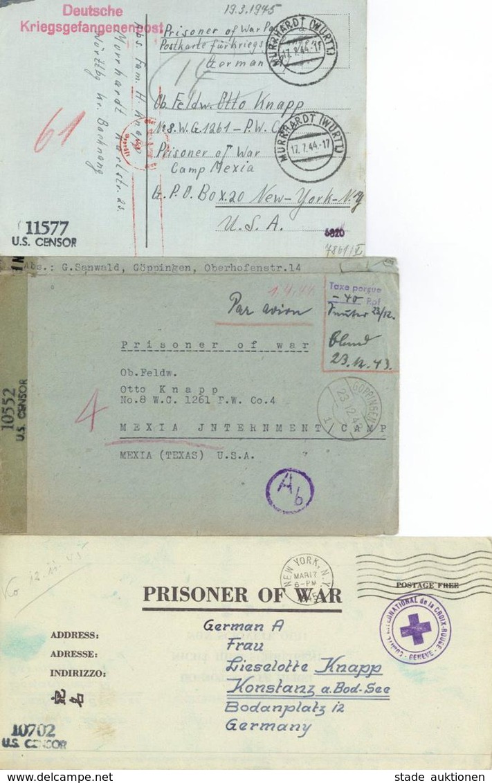Kriegsgefangene Post Aus Und In Die USA Aus Einer Korrespondenz Lot Mit Circa 50 Belegen I-II - Sonstige & Ohne Zuordnung