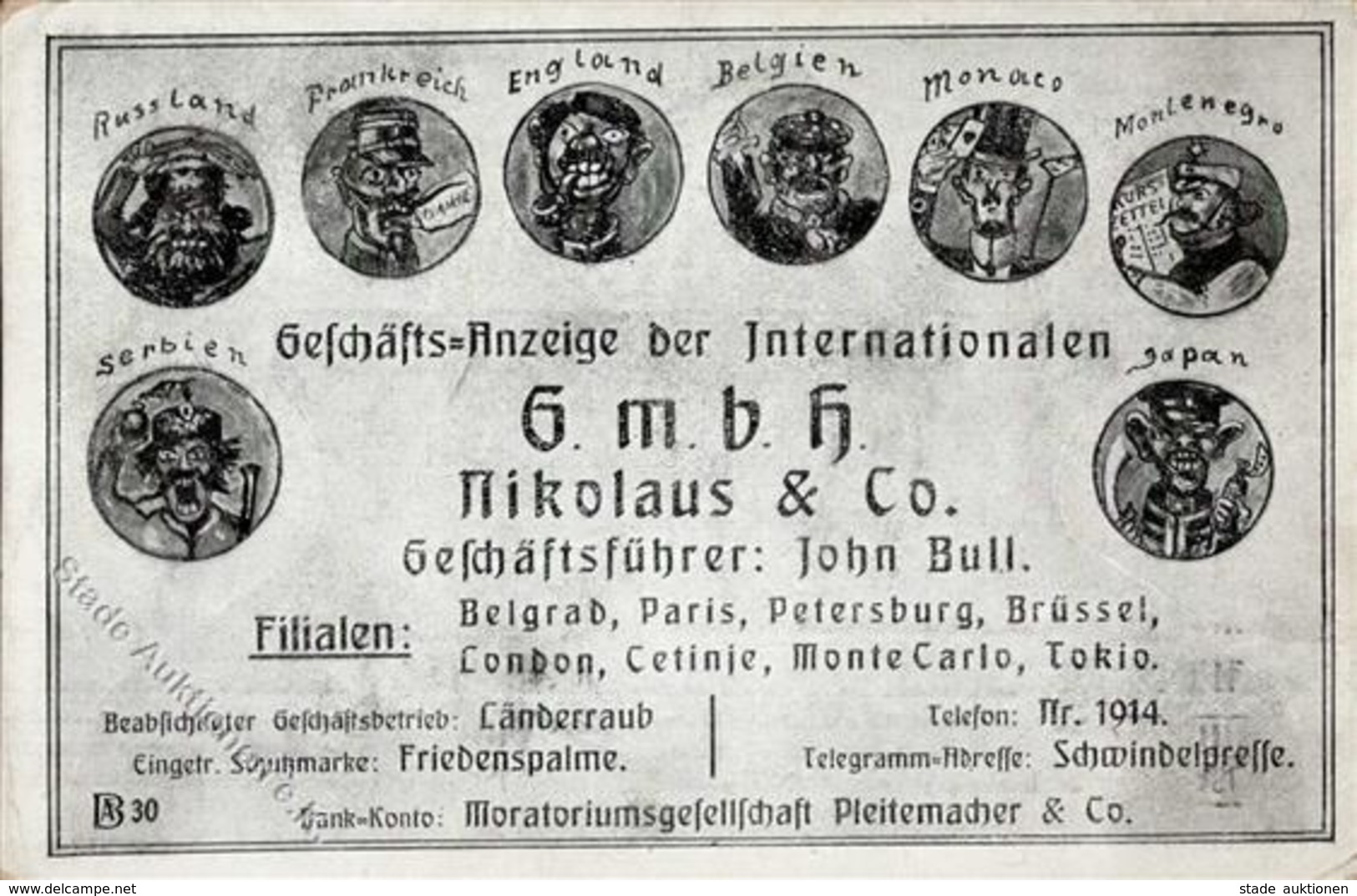 Anti Propaganda WK I Nikolaus & Co. 1914 I-II (Stauchung) Pere Noel - War 1914-18