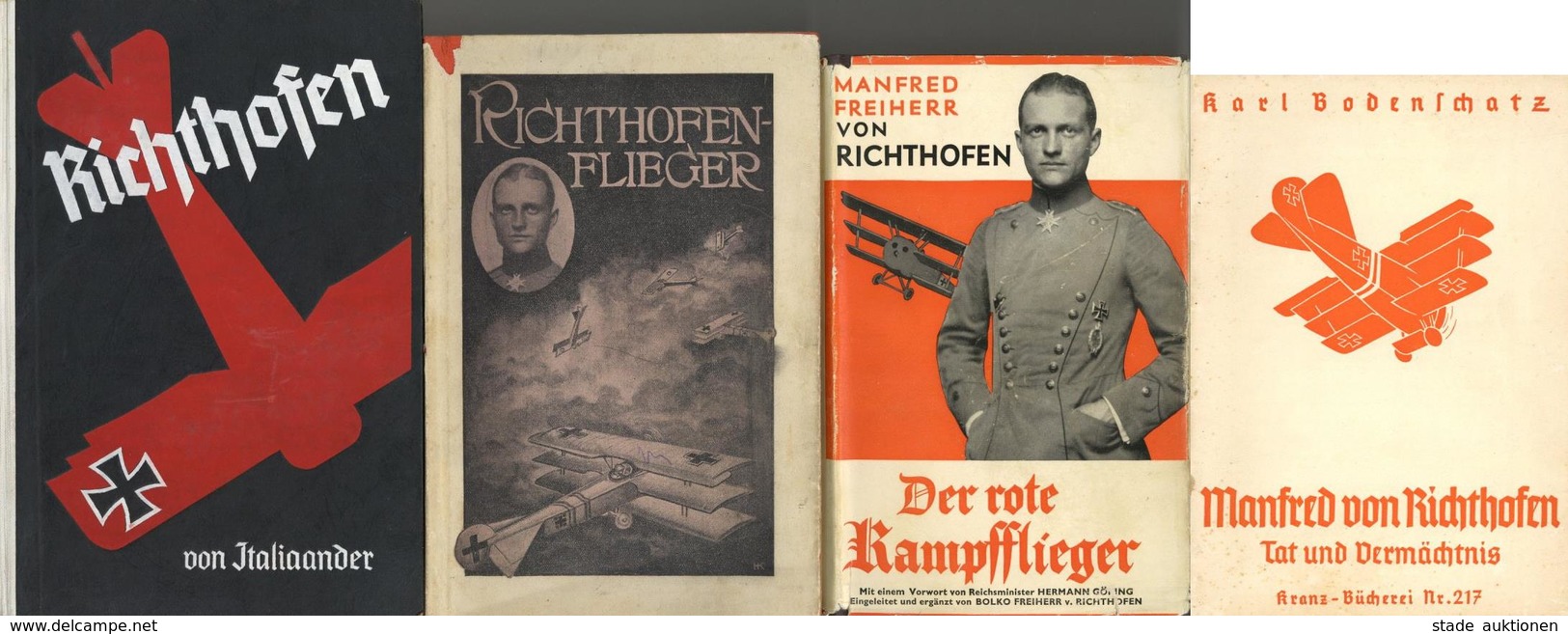 Buch WK I Manfred Von Richthofen Lot Mit 4 Büchern Viele Abbildungen II (fleckig) - Guerra 1914-18