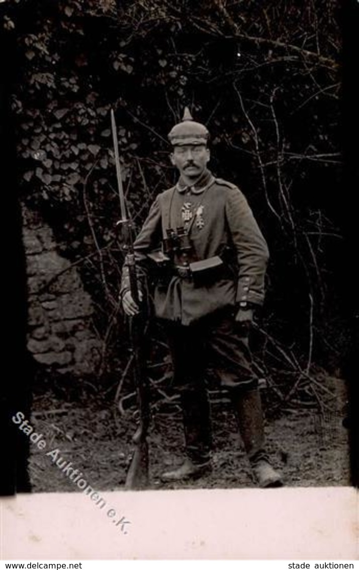 WK I Soldat Bajonett Foto AK 1915 I-II - Guerre 1914-18