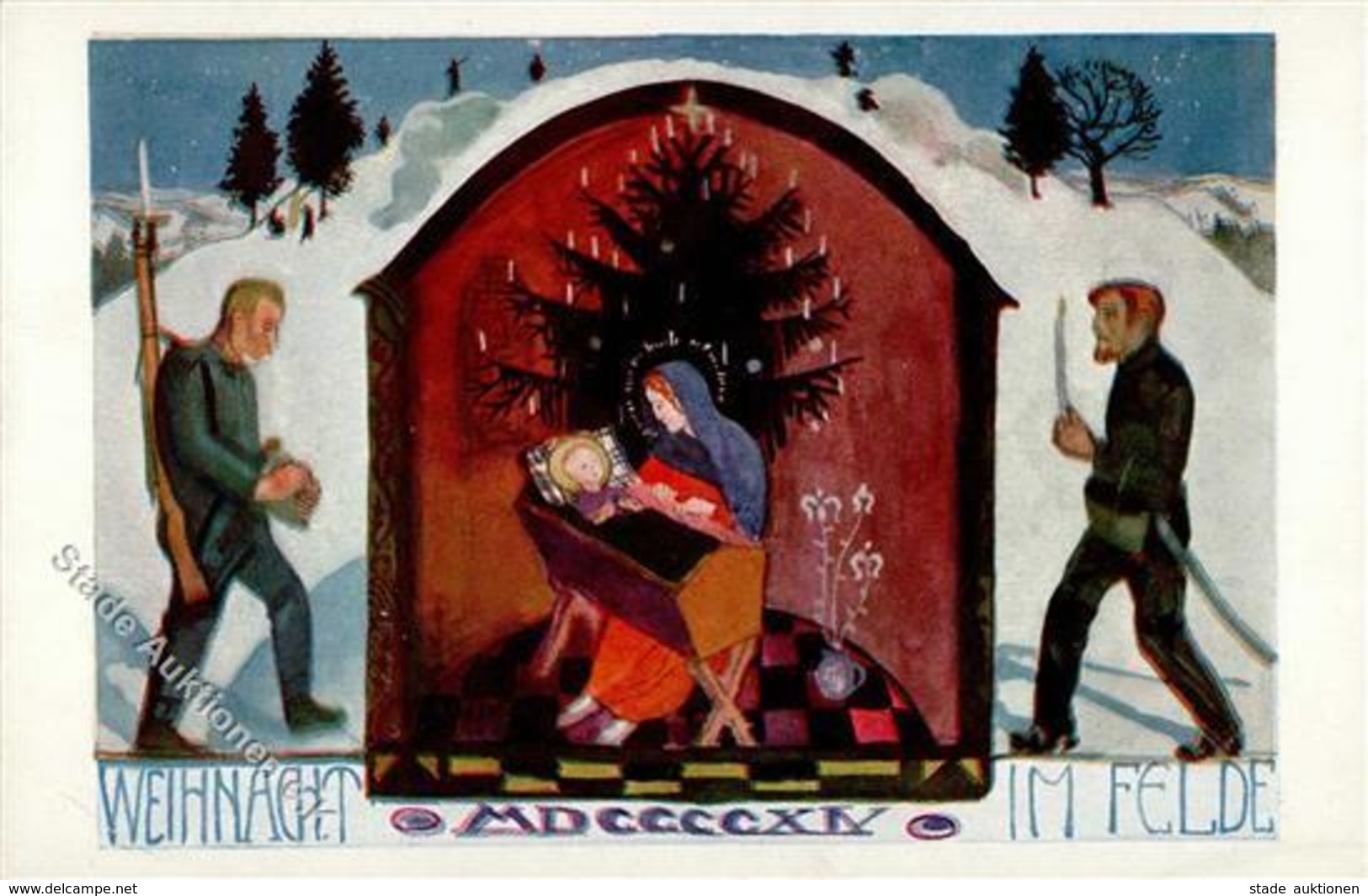 Weihnacht Im Feld WK I Sign. Welti, Albert Künstlerkarte I-II - Guerra 1914-18