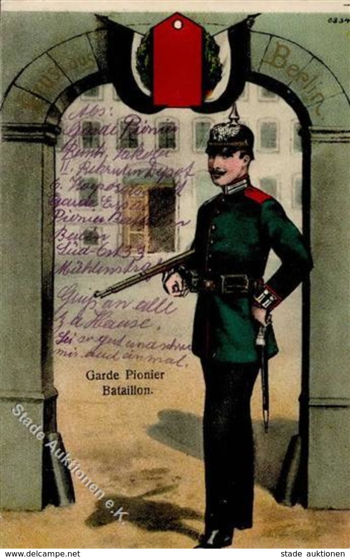 Regiment Berlin (1000) Garde Pionier Batl.  1916 I-II - Régiments