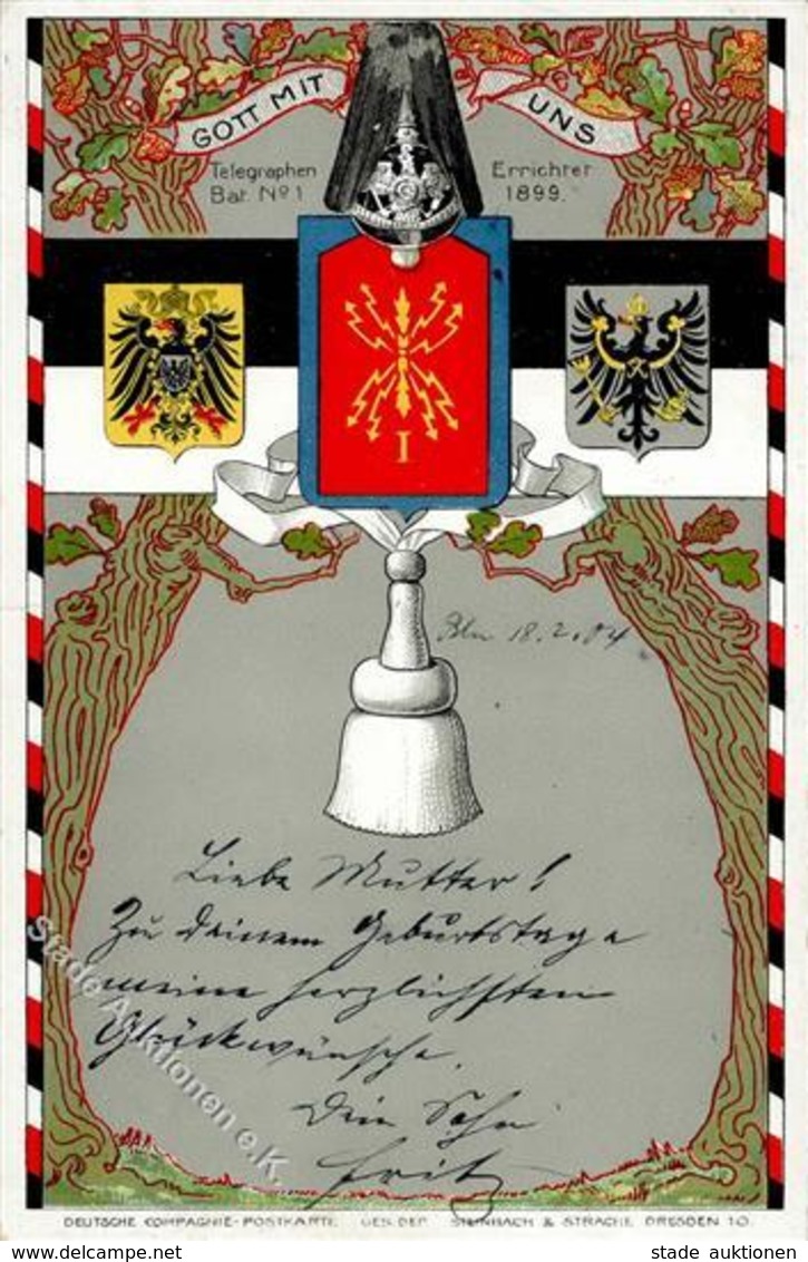 Regiment Berlin (1000) Nr. 1 Telegraphen Batl. 1904 I-II - Régiments