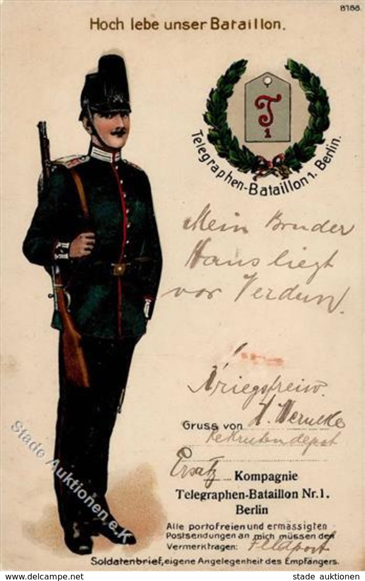 Regiment Berlin (1000) Nr. 1 Telegraphen Batl. 1914 I-II - Regiments