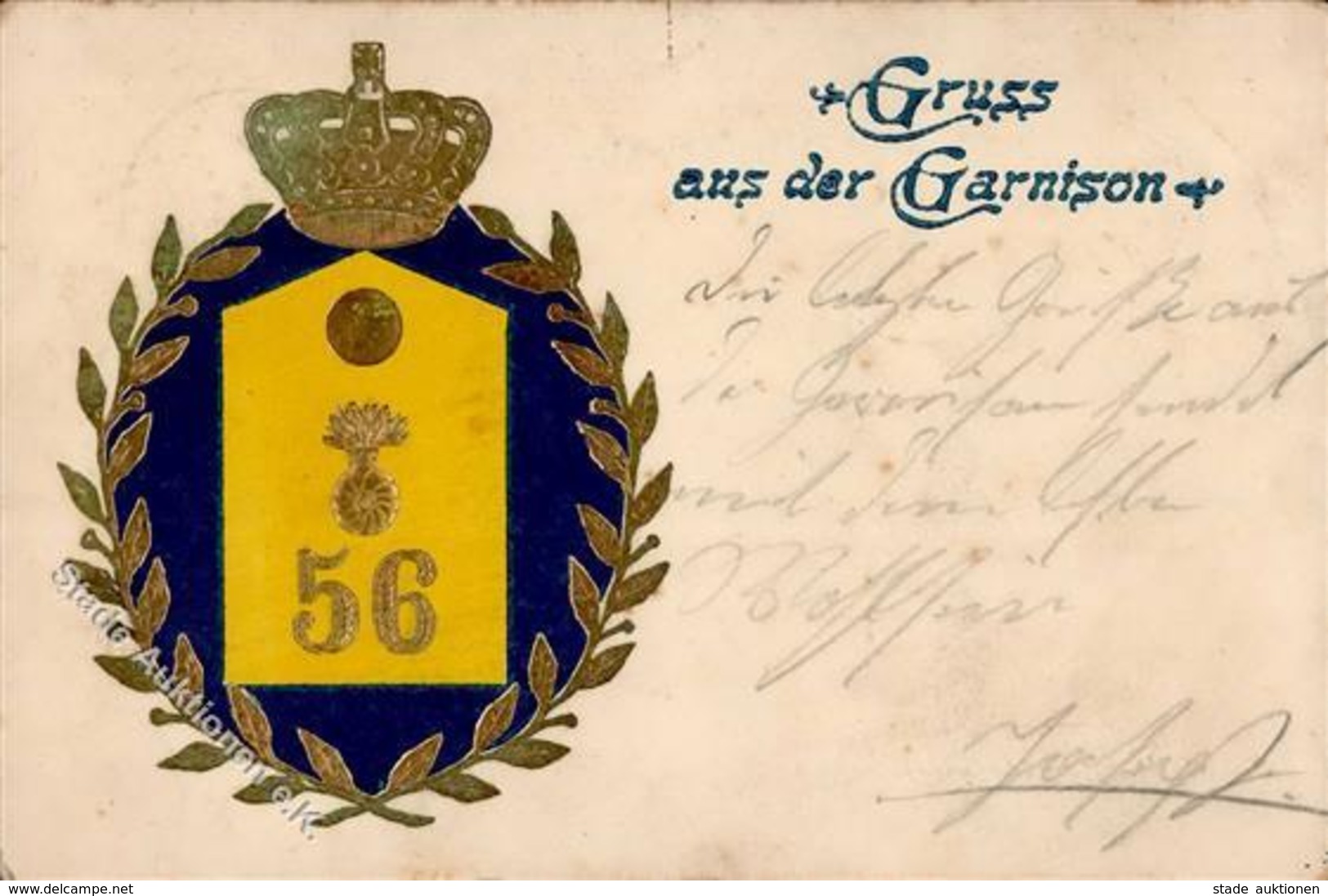 Regiment Berlin (1000) Nr. 56 Feldartillerie Regt.   Prägedruck 1902 I-II (fleckig) - Regimente