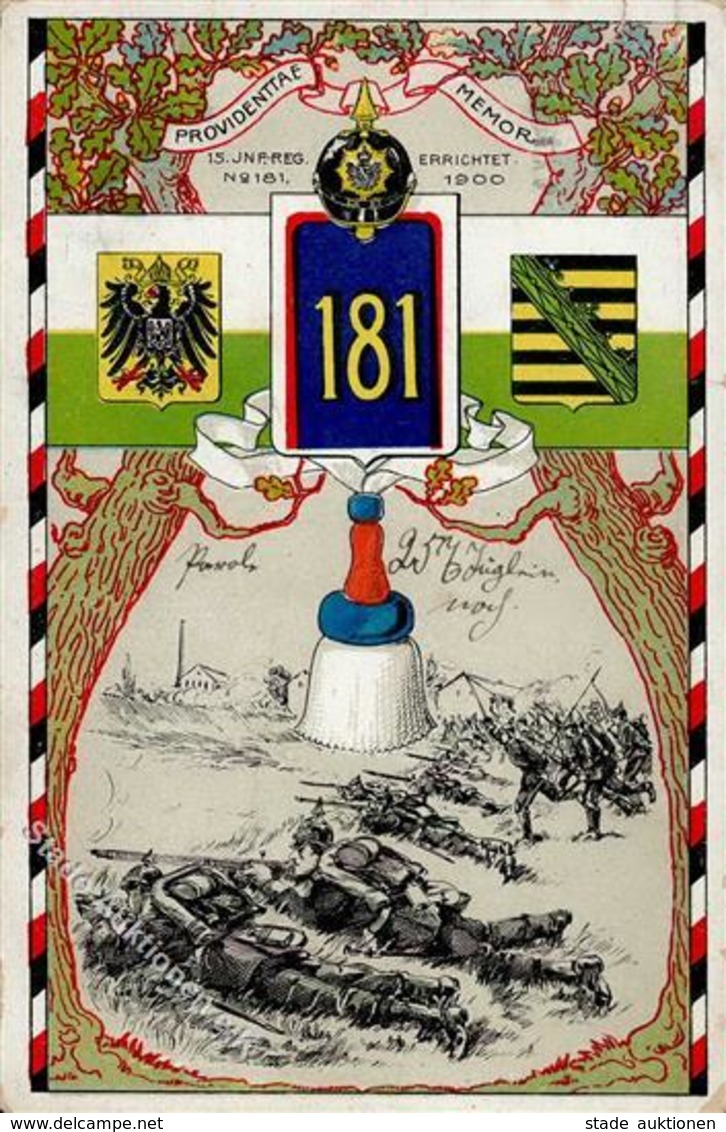 Regiment Chemnitz (O9000) Nr. 181 15. INFT: REG%T:  1911 I-II - Regiments
