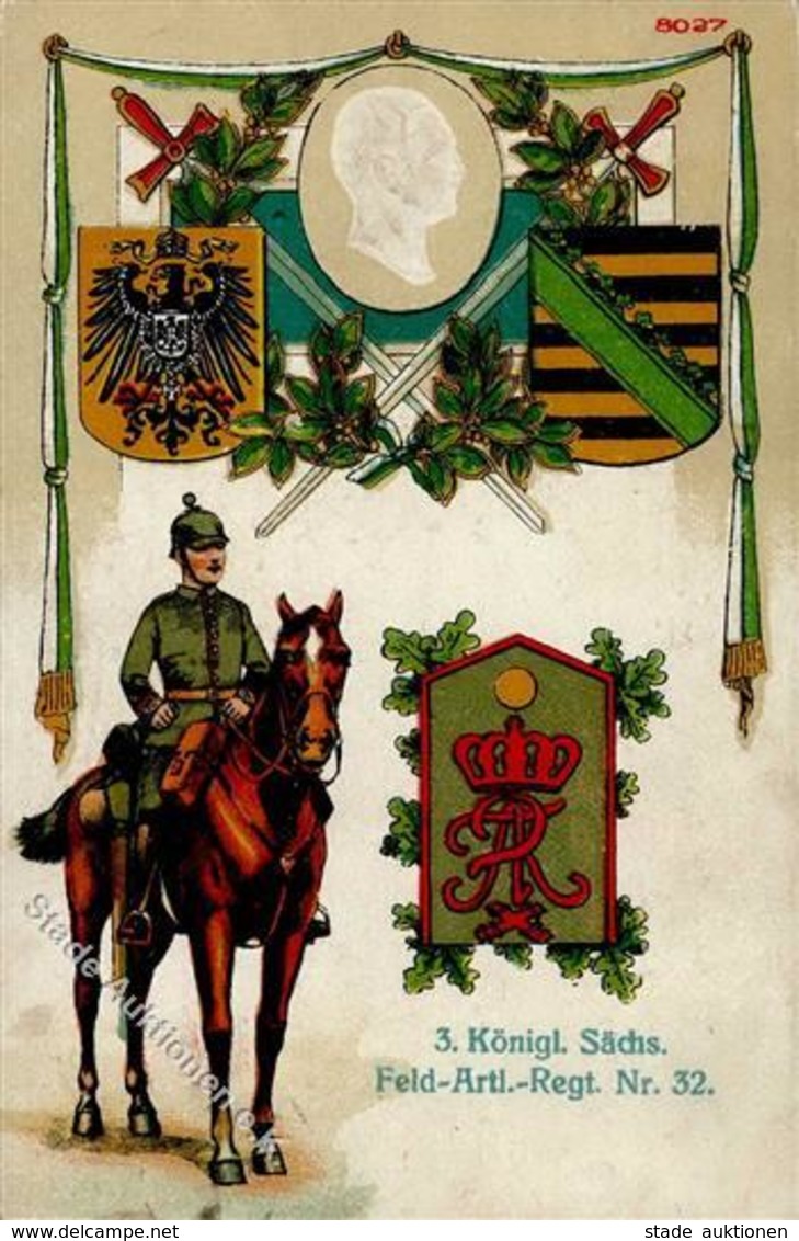 Regiment Chemnitz (O9000) Nr. 32 3. Königl. Sächs. Feld Artl. Regt. 1918 I-II - Regiments