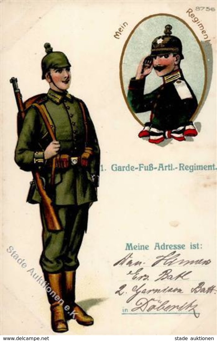 Regiment Döberitz (O1831) Nr. 1 Garde Fuß Artl. Regt.  1917 I-II - Regiments