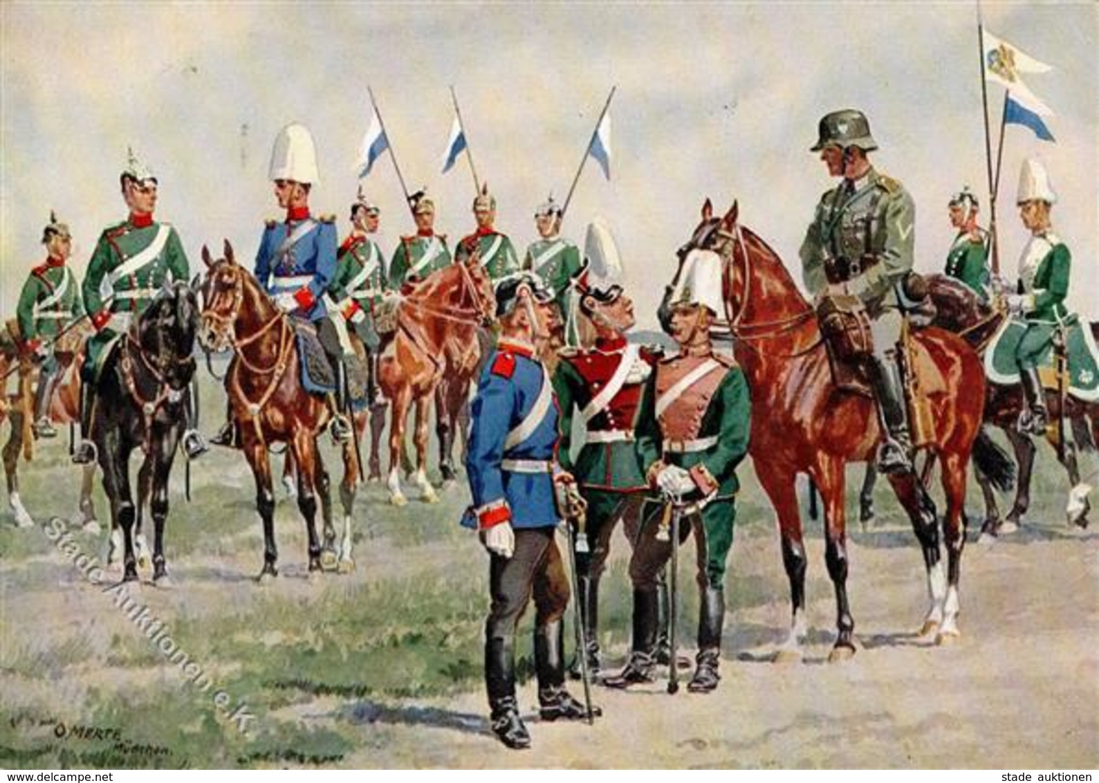 Regiment Ehem. 17. (Bayr.) Reiter Regt. U. Seine Tradition Sing. Merte, O. Künstlerkarte I-II - Regiments