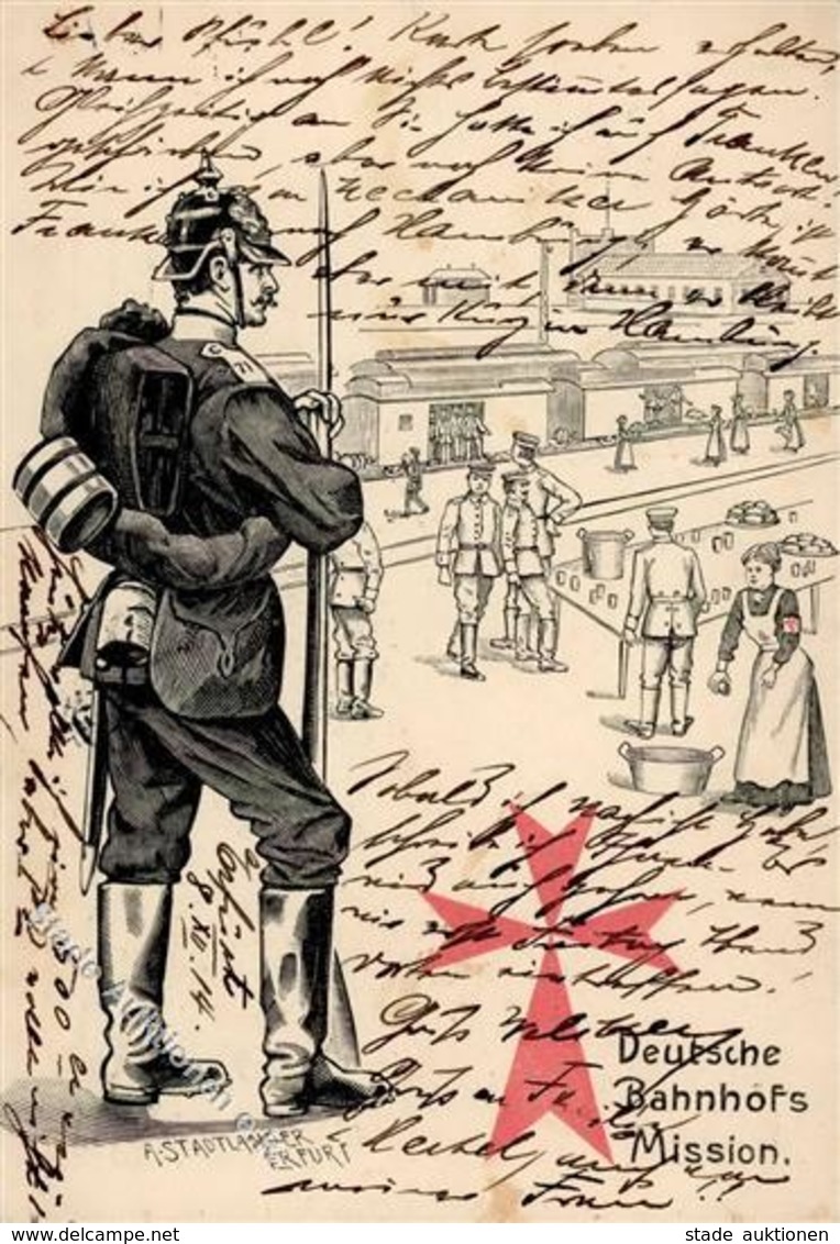Regiment Erfurt (O5000) Deutsche Bahnhofs Mission 1914 I-II - Regiments