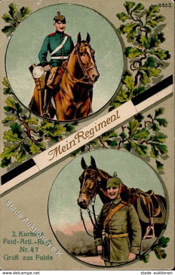 Regiment Fulda (6400) Nr. 47 2. Kurhess. Feld Artl. Regt. 1916 I-II - Regimente