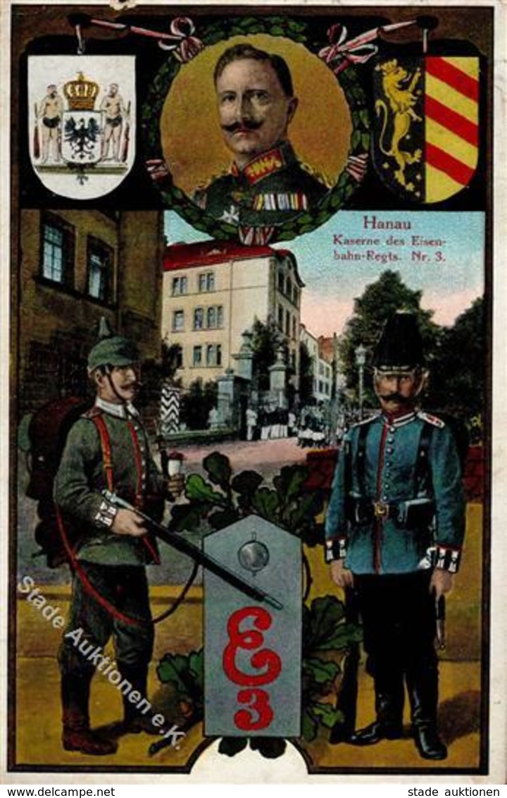 Regiment Hanau (6450) Nr. 3 Eisenbahn Regt.  1916 I-II Chemin De Fer - Regimente