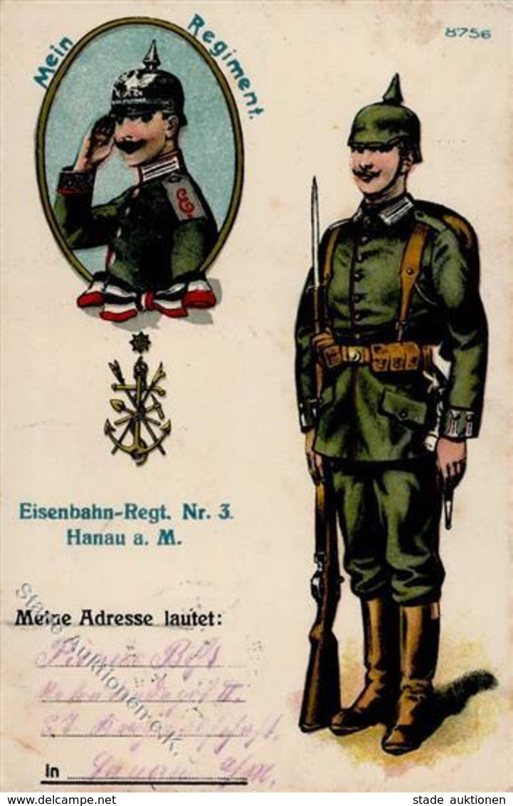 Regiment Hanau (6450) Nr. 3 Eisenbahn Regt.  1917 I-II Chemin De Fer - Regimente