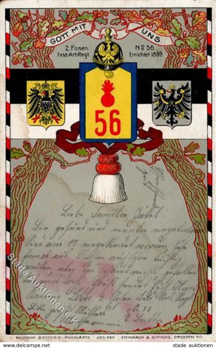 Regiment Lissa Nr. 56 2. Pos. Feldartillerie Regt. I-II - Regiments