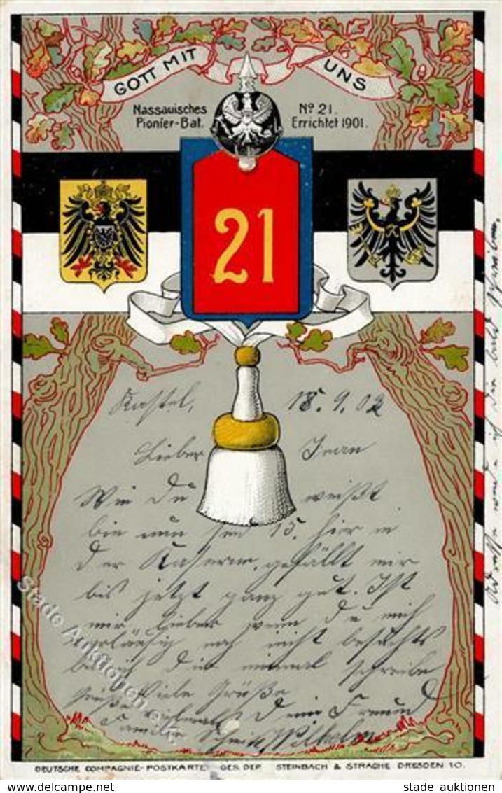 Regiment Mainz-Kastel (6503) Nr. 21 Nassauisches Pionier Batl.  1903 I-II - Regiments