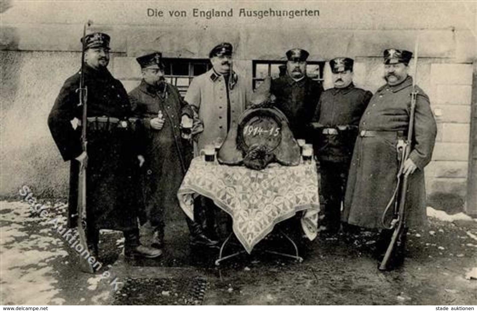 Feldpost WK, 1914/15 (Die Von England Ausgehungerten), Eckstauchung, 5 Pf Grün, 8.4.15 I-II - Guerre 1914-18