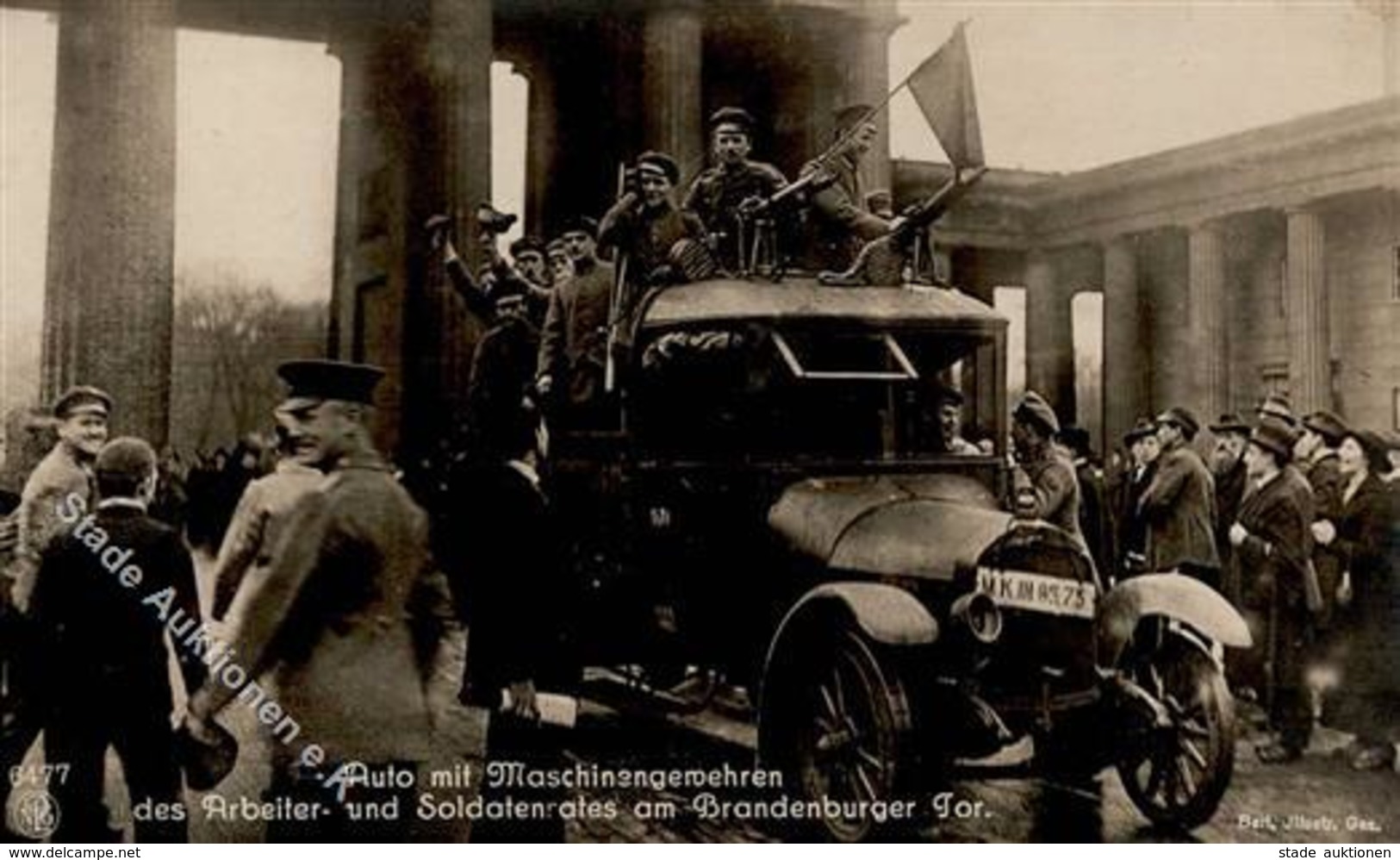 Weimarer Republik Berlin (1000) Straßenkämpfe Brandenburger Tor Auto Mit Maschinengewehr Foto AK I-II - Histoire