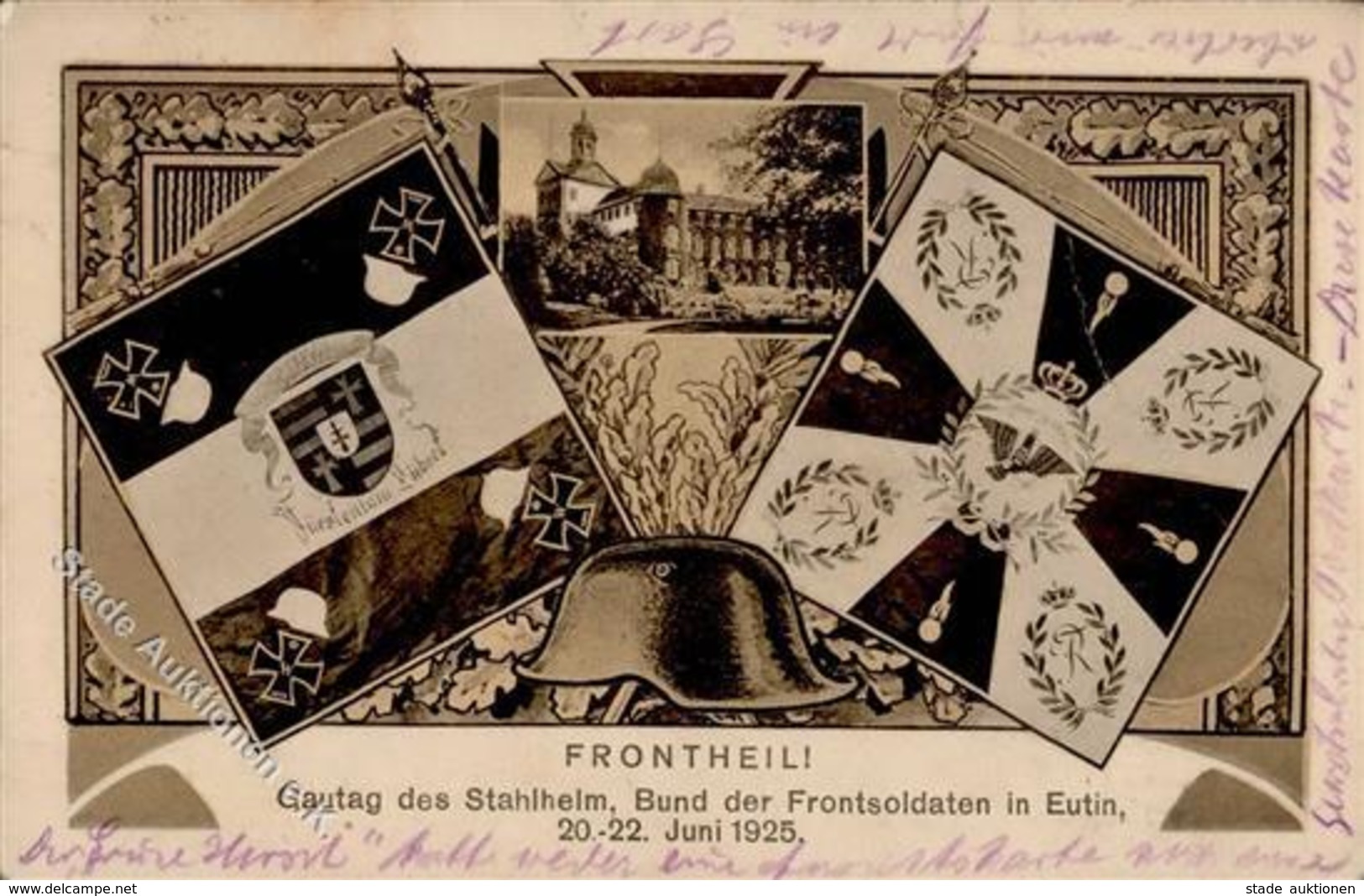 Weimarer Republik Eutin (2420) Gautag Des Stahlhelm, Bund Der Frontsoldaten 1925 I-II (Bugspur) - Geschichte