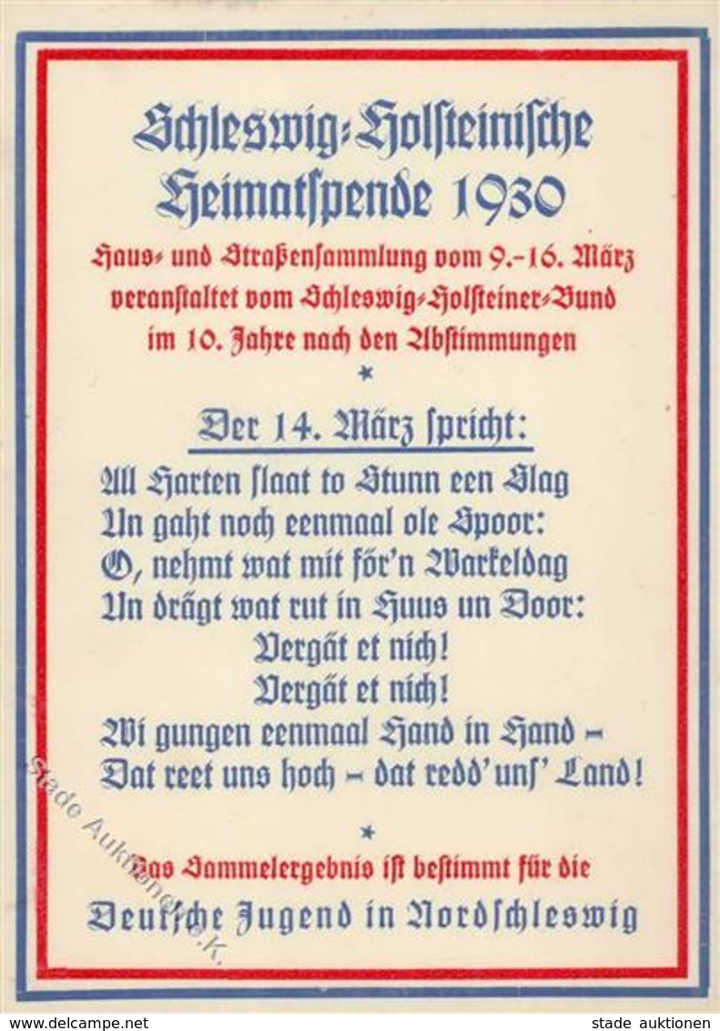 Weimarer Republik Schlewig Holsteinische Heimatspende I-II - Histoire