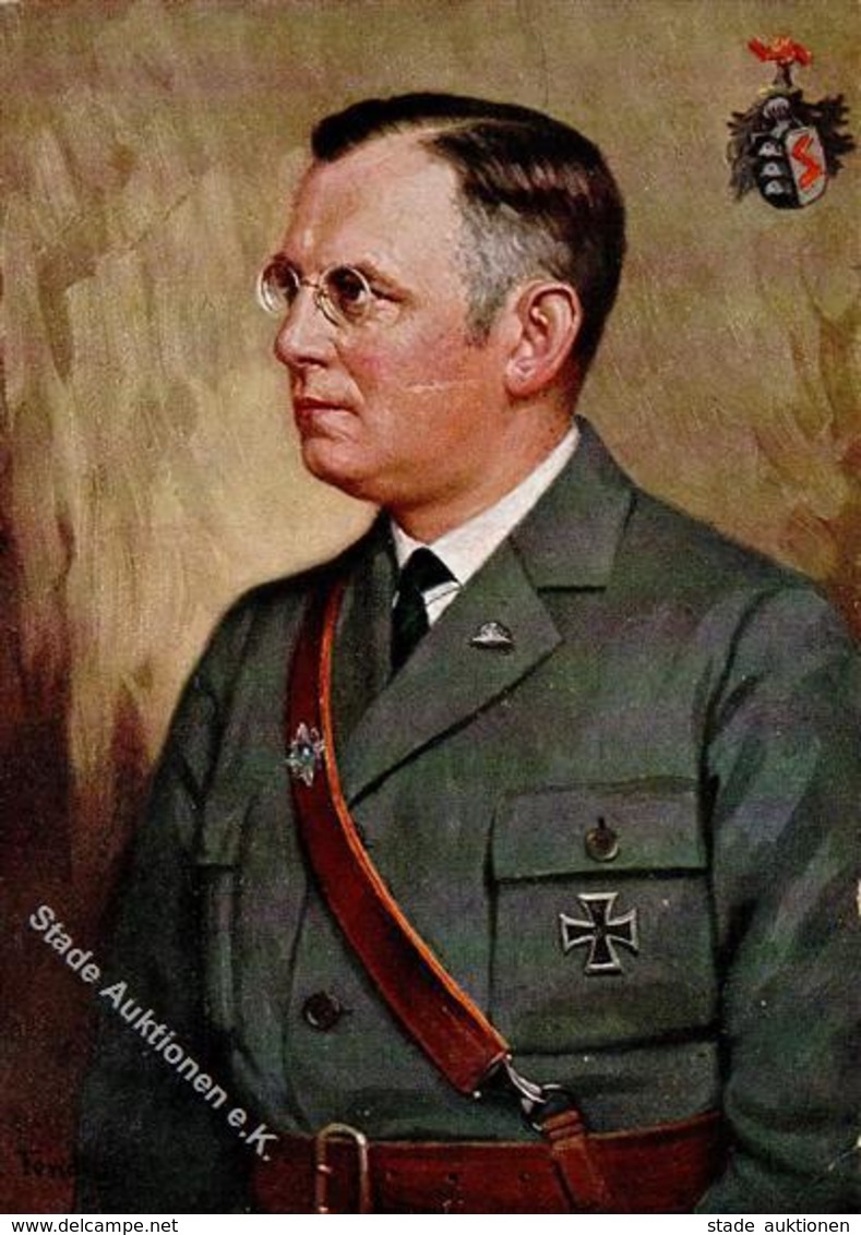 Weimarer Republik WK II Franz Seldte Bundesführer Des Stahlhelms Sign. Fendius, R. Künstlerkarte I-II - Histoire
