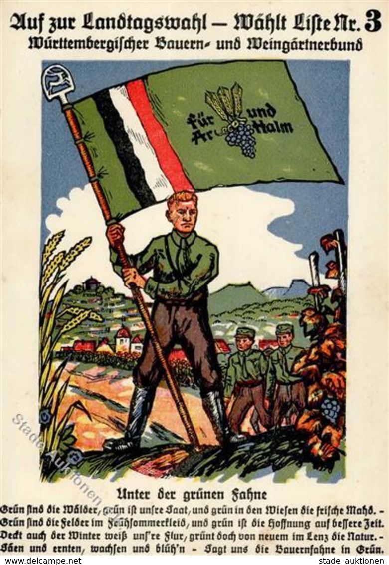 Zwischenkriegszeit Propaganda Landtagswahl Württemberg I-II - Geschichte
