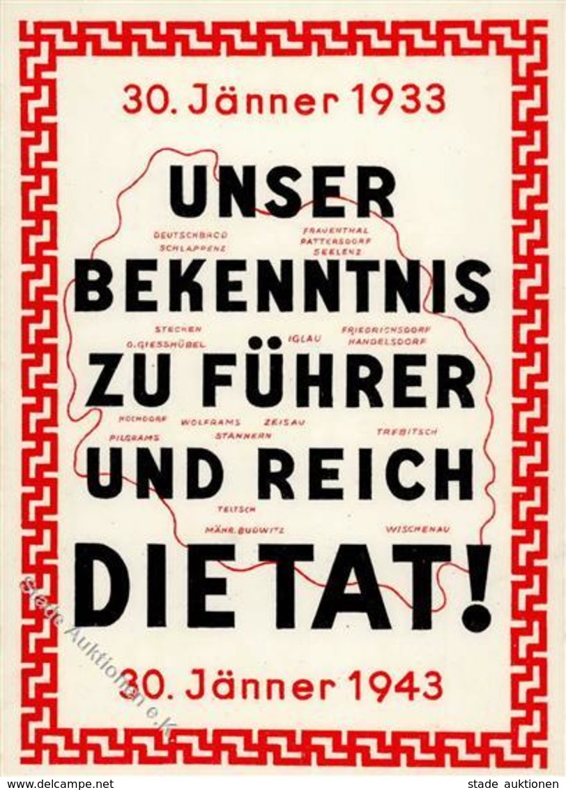 ÖSTERREICH-ANSCHLUSS 1938 WK II - 10 Jahre REICH 1943 - Kreisgruppe Iglau I - Guerre 1939-45