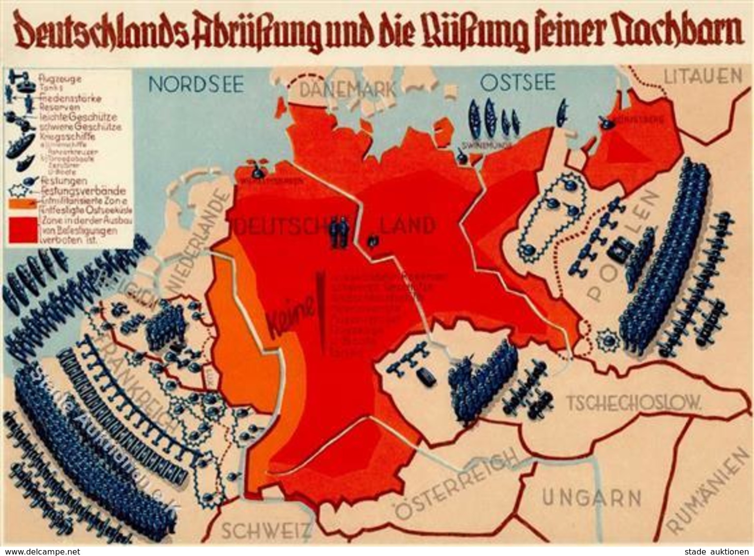 NS-LANDKARTE WK II - DEUTSCHLANDS ABRÜSTUNG I - Guerre 1939-45