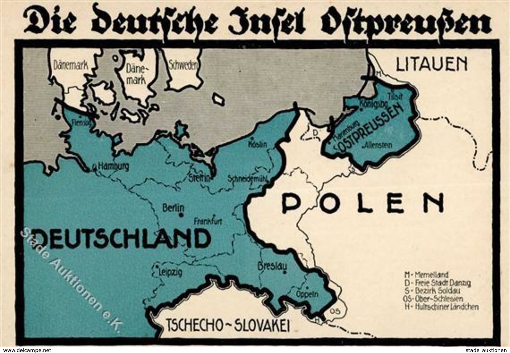 NS-LANDKARTE WK II - Die DEUTSCHE INSEL OSTPREUSSEN I - Guerre 1939-45