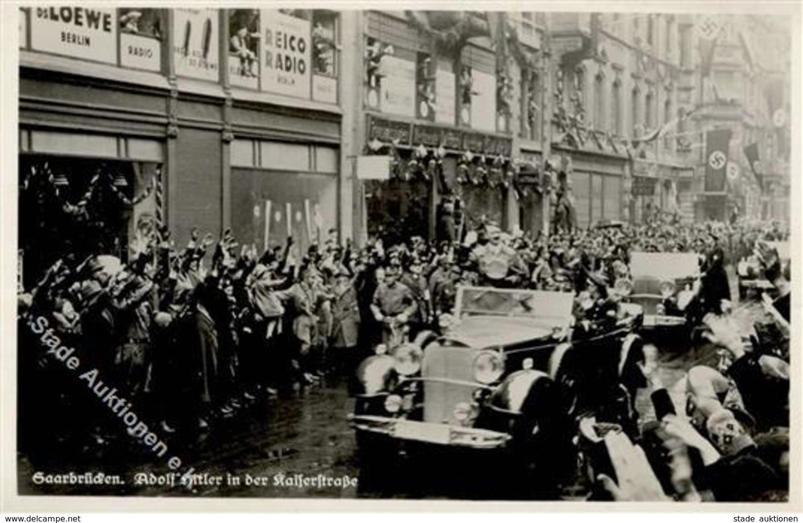 SAARBEFREIUNG 1935 WK II - Saarbrücken - Adolf HITLER In Der Kaiserstrasse I - War 1939-45