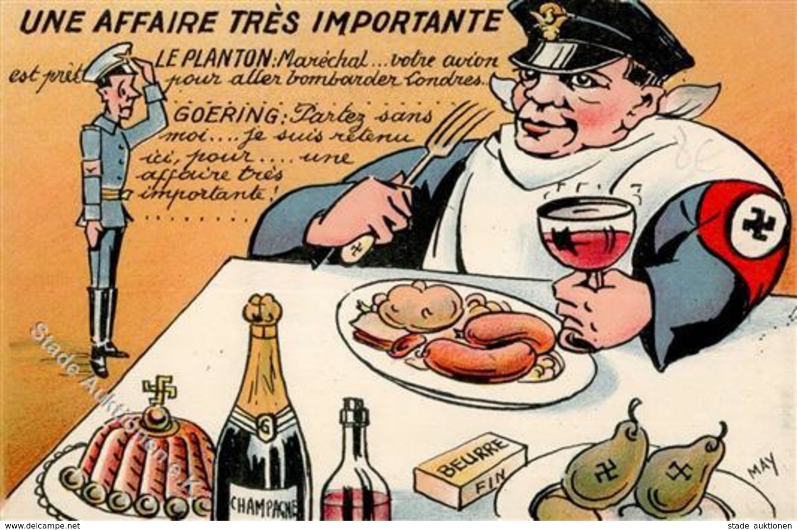Anti Propaganda WK II Goering Karikatur I-II - Weltkrieg 1939-45