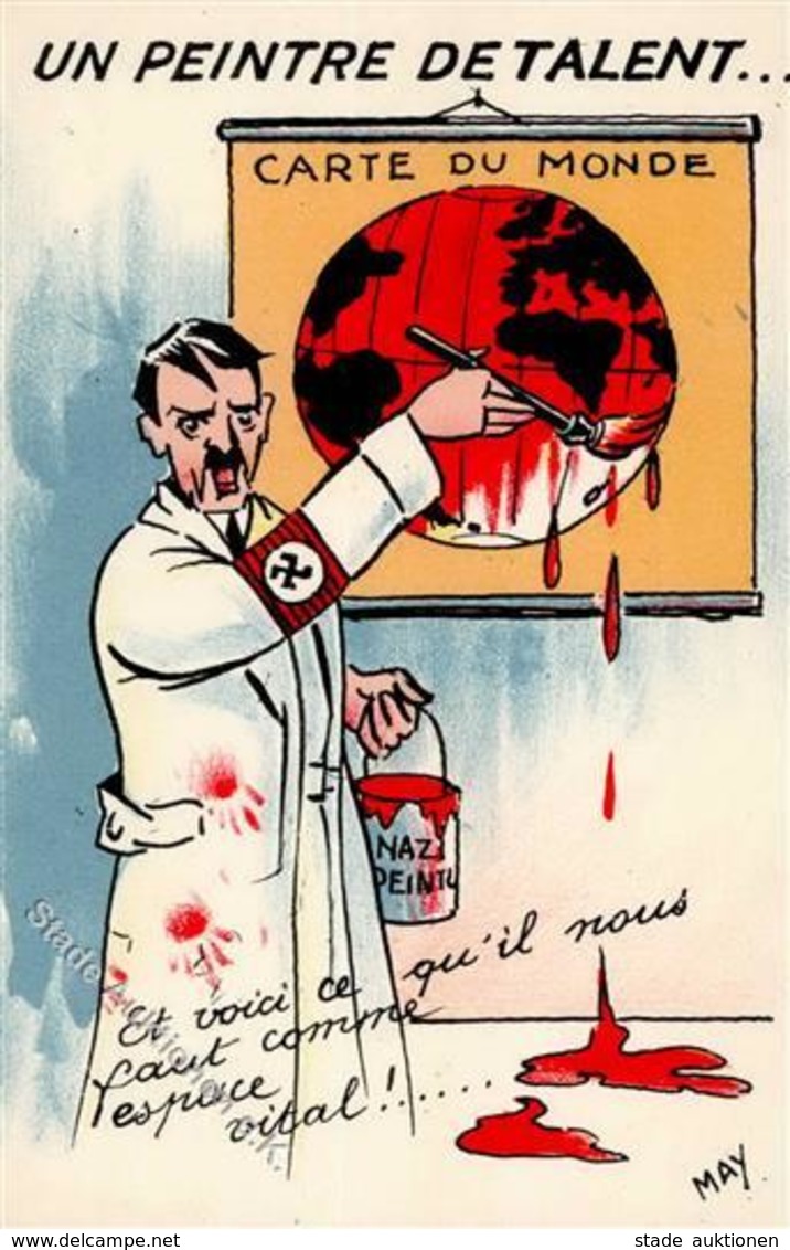 Anti Propaganda WK II Hitler Karikatur I-II - War 1939-45