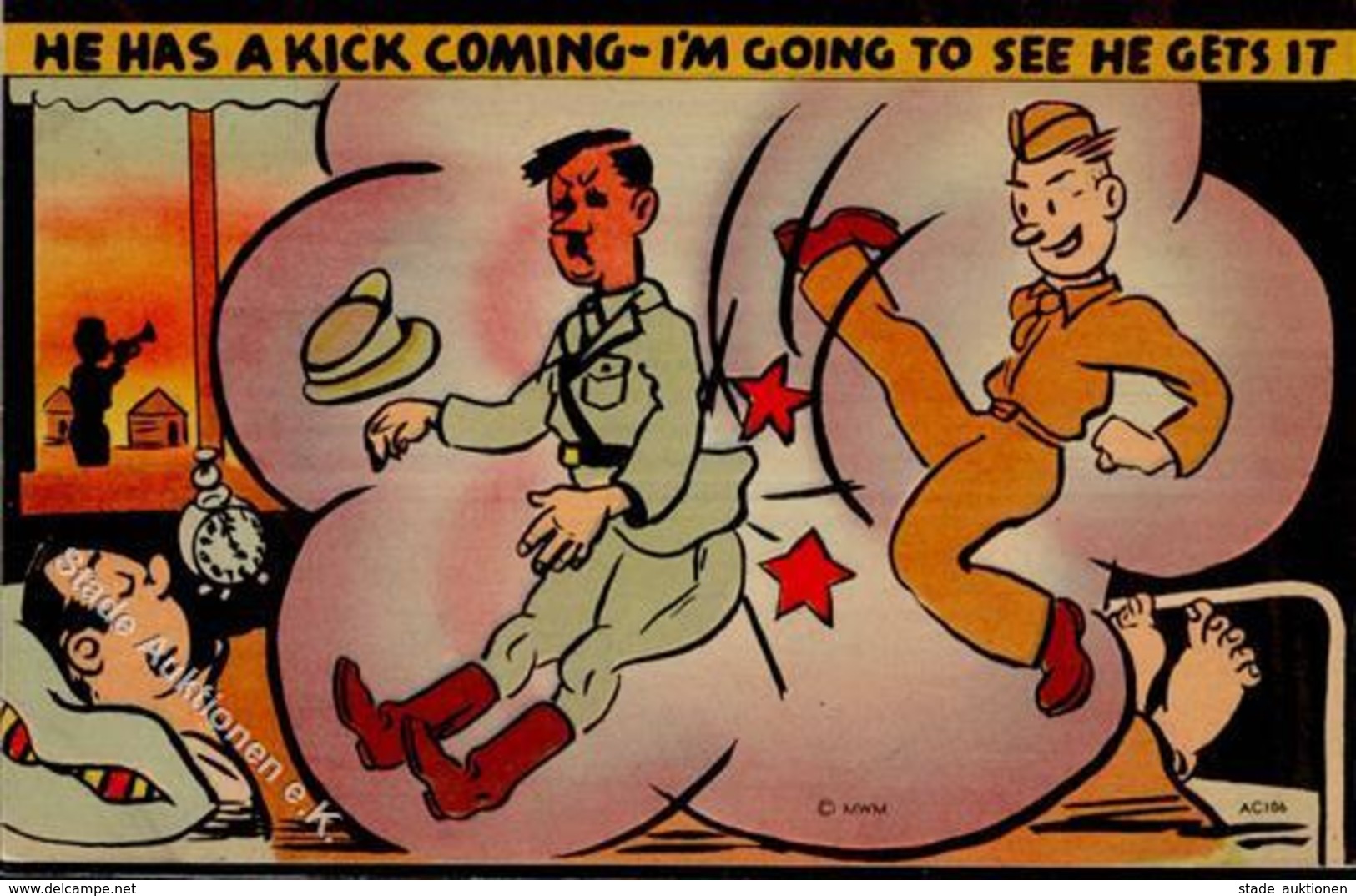 Anti Propaganda WK II Hitler Karikatur I-II - Guerre 1939-45