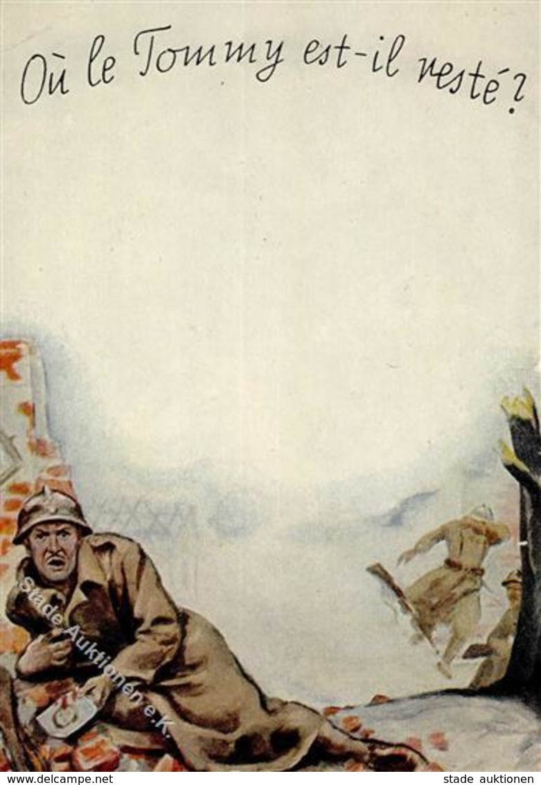 Propaganda  Ou Le Tommy Est Il Reste  Künstlerkarte I-II (eckbug) - Weltkrieg 1939-45