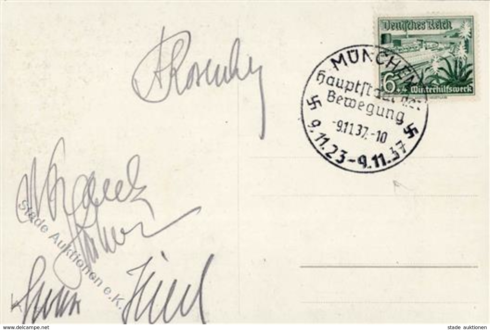 Propaganda WK II AK Mit Unterschriften Von A. Rosenberg, Dr. Frank, A. Hühnlein, K. Hierl Und H. Esser I-II - Weltkrieg 1939-45