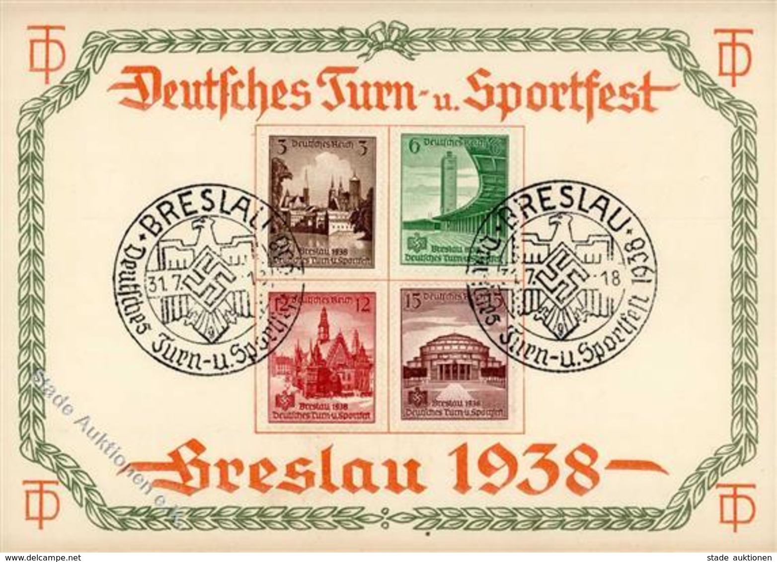 Propaganda WK II Breslau WK II Deutsches Turn U. Sportfest  I-II - Weltkrieg 1939-45