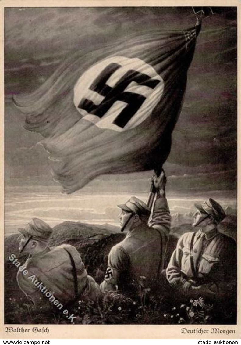 Propaganda WK II Deutscher Morgen Sign. Gasch, Walther Künstlerkarte I-II - War 1939-45