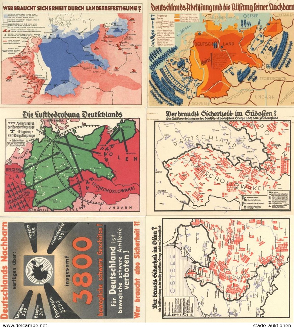 Propaganda WK II Deutschlands Nachbarn Rüstung Lot Mit 7 Ansichtskarten I-II - Guerre 1939-45