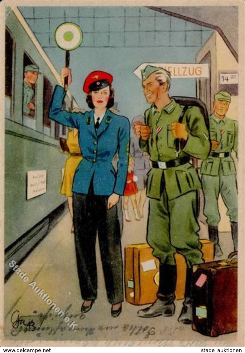 Propaganda WK II Frauen Schaffen Für Euch Aufsichtsbeamtin Sign. Gagelmann Künstlerkarte I-II Femmes - Guerre 1939-45