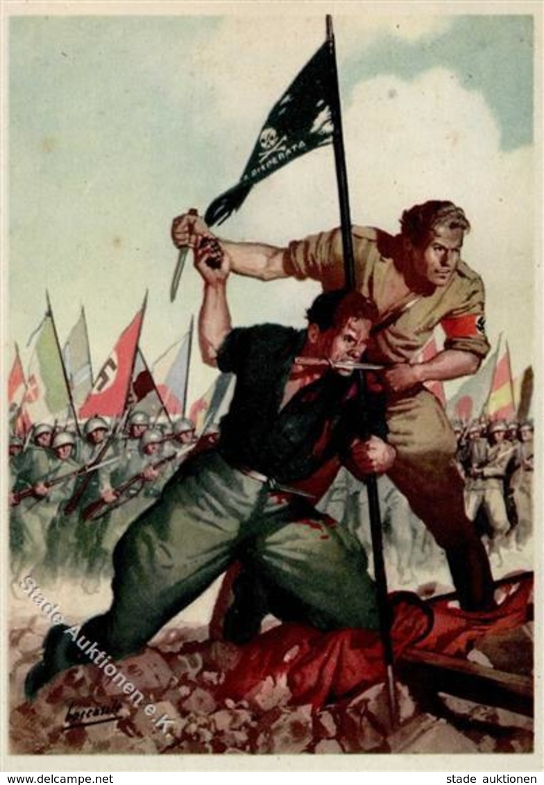 Propaganda WK II Italien  Künstlerkarte I-II - Guerre 1939-45