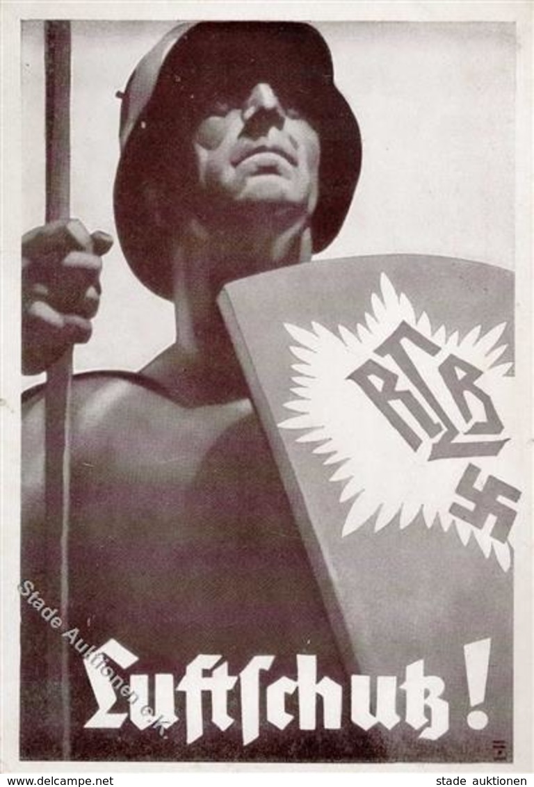 Propaganda WK II Luftschutz Sign. Hohlwein, L. Künstlerkarte I-II - War 1939-45