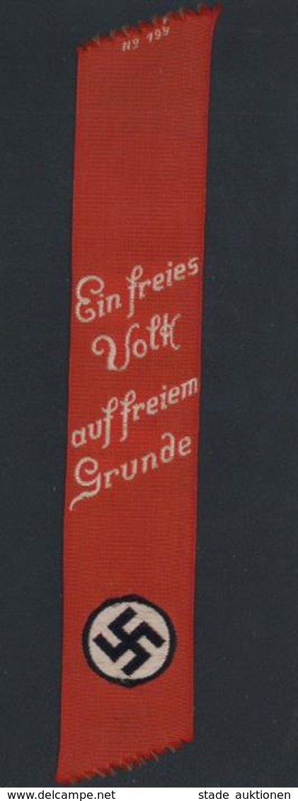 Propaganda WK II Seide Lesezeichen Ein Freies Volk Auf Freiem Grunde I-II Soie - War 1939-45