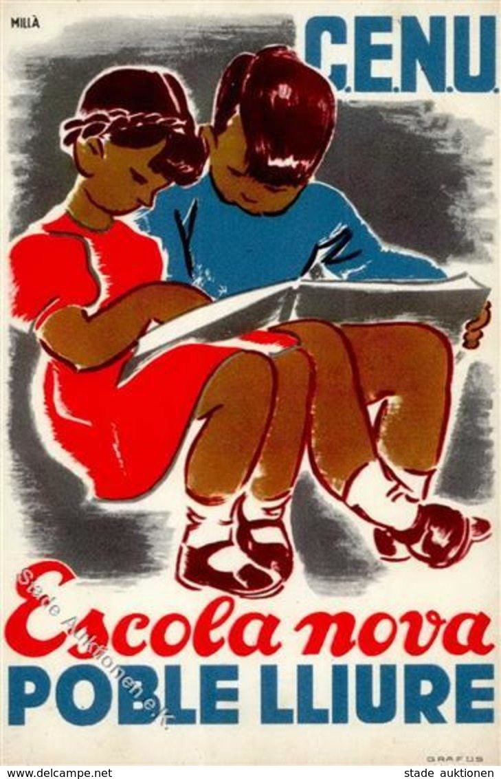 Propaganda WK II Spanien Escuela Nueva I-II - War 1939-45