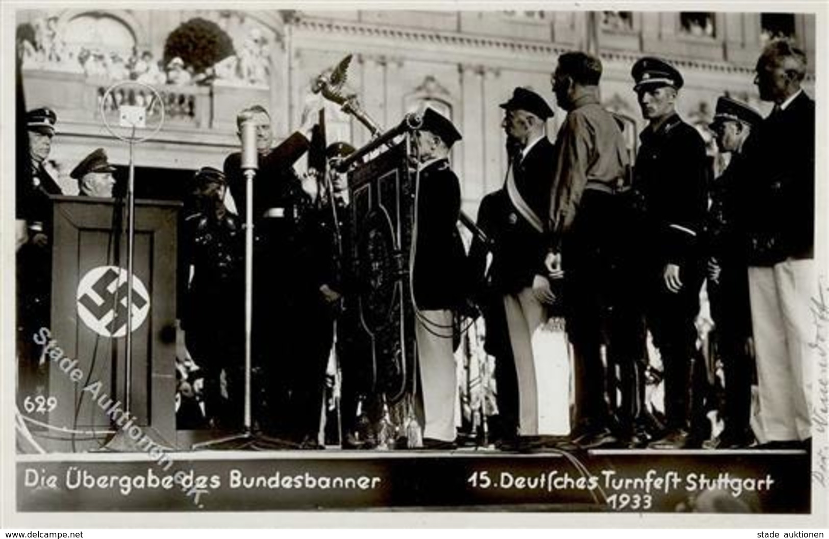 Propaganda WK II Stuttgart (7000) WK II 15. Deutsches Turnfest Übergabe Des Bundesbanners I-II - War 1939-45