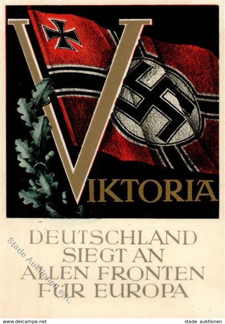 Propaganda WK II Viktoria Sign. Klein, Gottfried Künstler-Karte I-II - Weltkrieg 1939-45