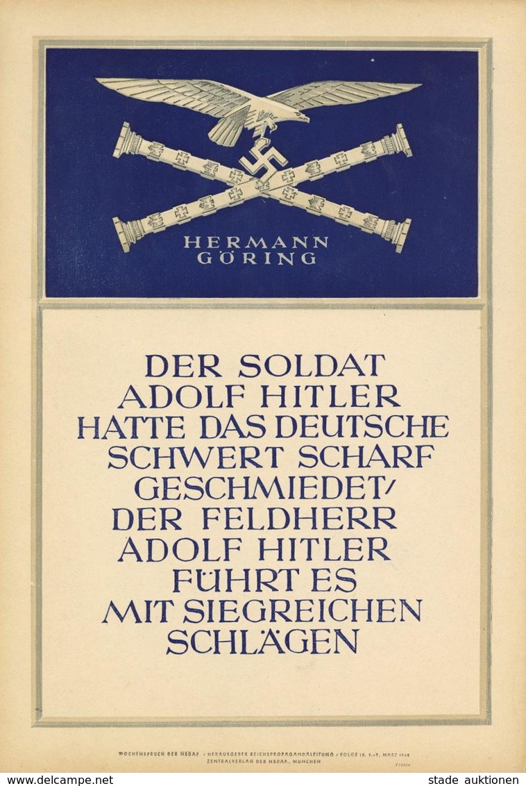 Propaganda WK II Wochenspruch Der NSDAP Folge 10 1942 I-II (Ecke Abgestoßen) - War 1939-45