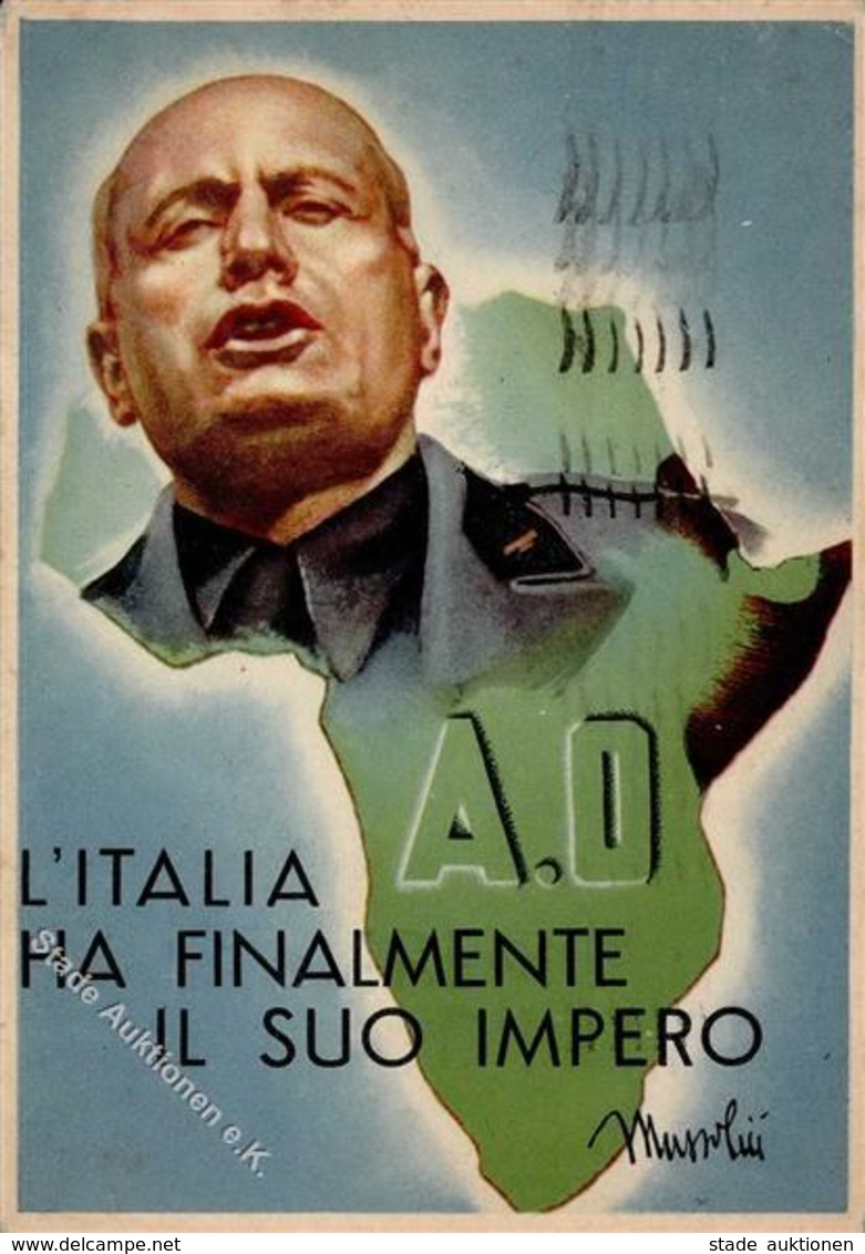 Mussolini WK II Propaganda Italien I-II - War 1939-45